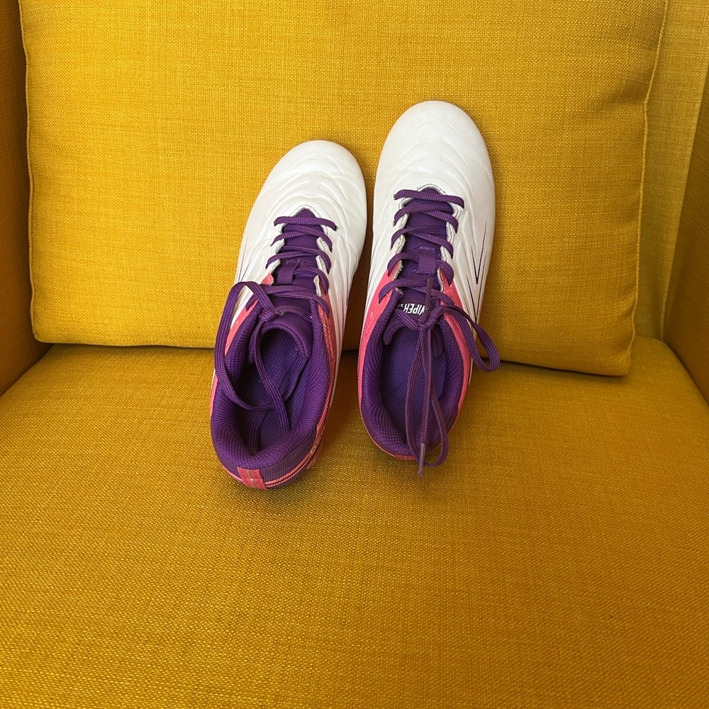 DSG Youth Soccer Cleats in Purple and White